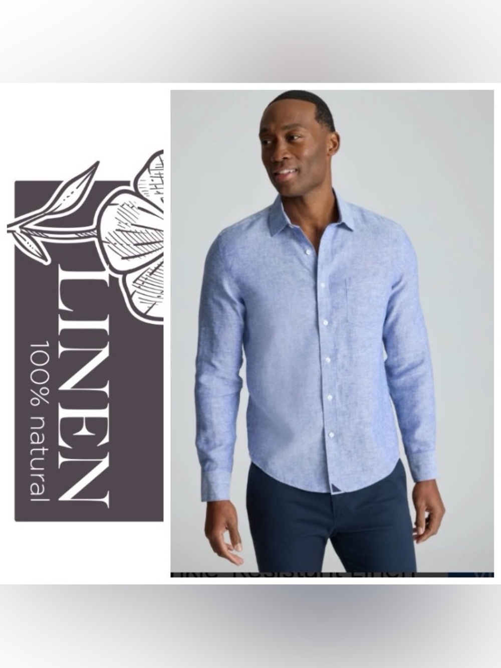 GAP Light Blue Men's Linen Button-Down Shirt New with Tags